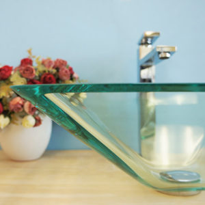 BVGJ007 - Bathroom Clear Glass Vessel Sink