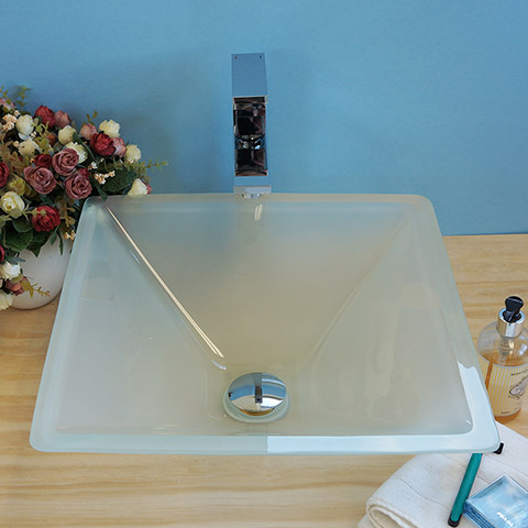 BVGJ009 - Bathroom Hand Painted Glass Vessel Sink