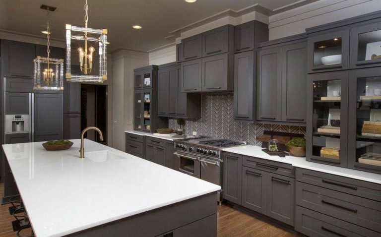 Deluxe Gray Shaker Kitchen Cabinets P42 - DKBC-Discount Kitchen & Bath ...