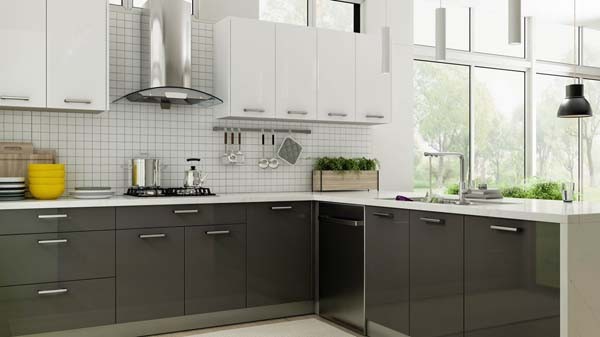High Gloss Kitchens, White & Grey Gloss Kitchen Units
