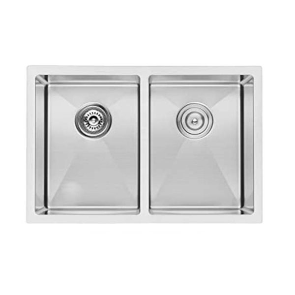 27"x18" Small Radius Double (50/50) Under-mount Kitchen Sink (KUS-R2718D) - Image 2