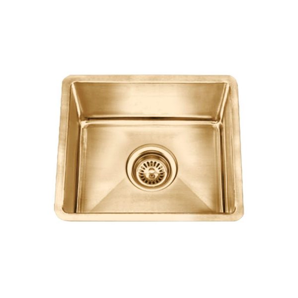 18”x14” Golden Finish Small Radius 18ga Double Kitchen Sink (KUS-KR1814G)