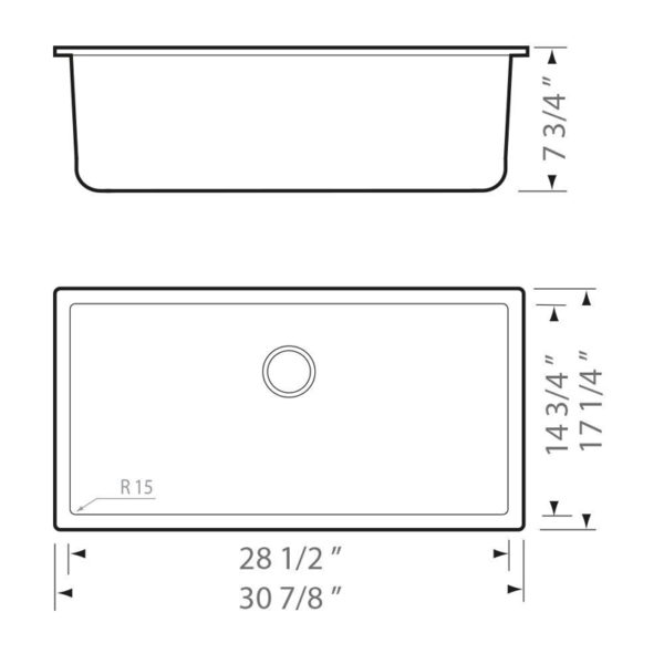 31”x18” New Material Double Kitchen Sink (KUS-KN3118) - Image 2