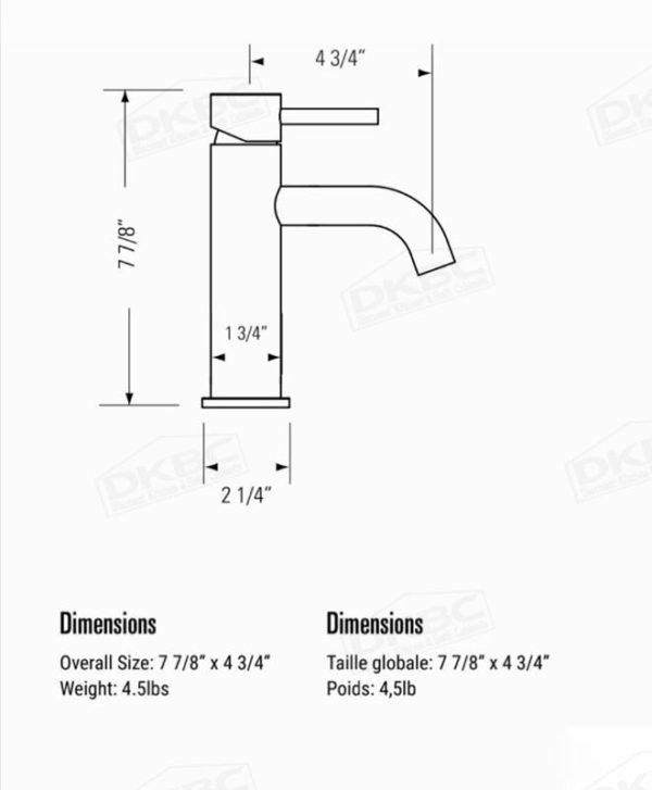 Bathroom Lavatory Faucet Stainless Steel Finish (BLF-K43227-SS) - Image 2