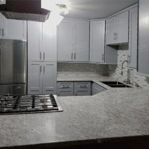 Blue Gray Shaker Solid Wood Kitchen Cabinets Q42