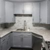Blue Gray Shaker Solid Wood Kitchen Cabinets Q42