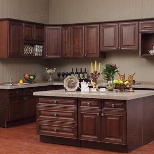 Chestnut Glazed raised panel kitchen cabinets