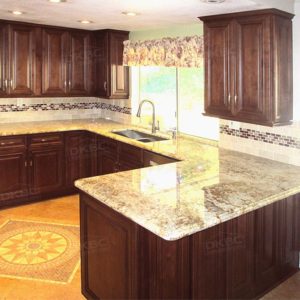 Chestnut Glazed raised panel kitchen cabinets