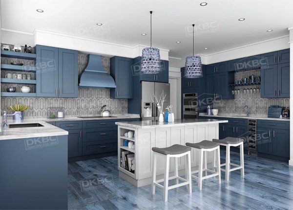 blue shaker kitchen cabinets