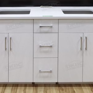 60" Modern High Gloss White Double-Sink Vanity With Drawers C30 (VCD60)