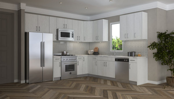 J61 Bianca Wood Textured Laminate Kitchen Cabinets - Image 2