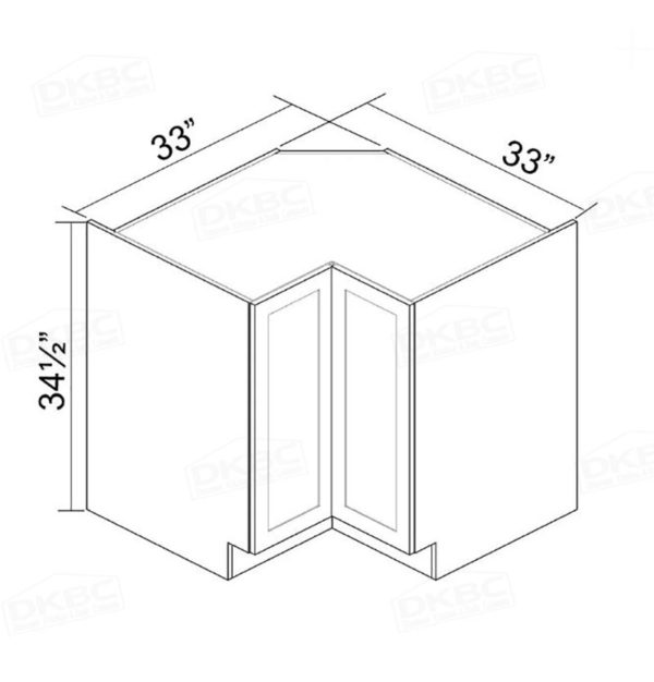 33" x 33" Modern Shaker White Diagonal Corner Base Cabinet (C10-DCB33) - Image 4