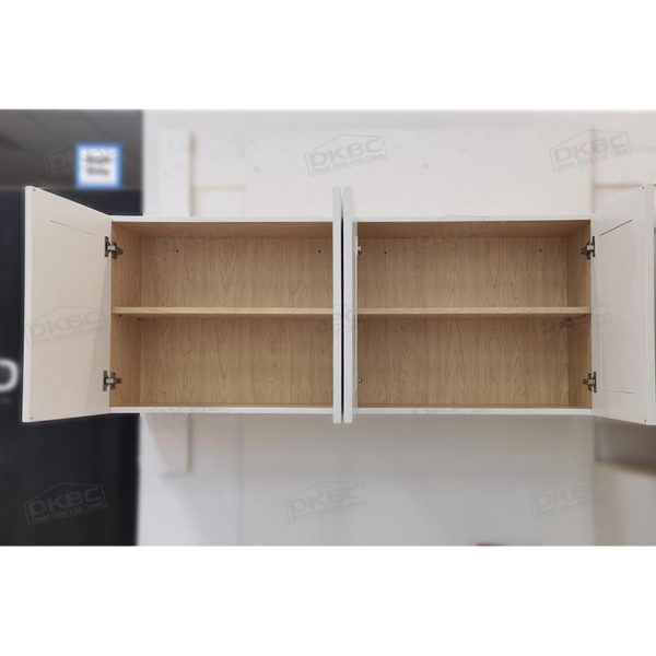 60" Cream White Solid Wood Wall Cabinet Section (KT-SMT-W3024x2) - Image 3