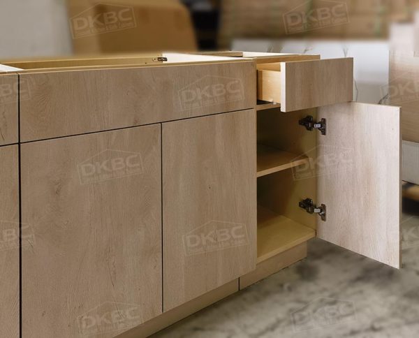 T47 Rustic Oak Textured Flat Kitchen Cabinets (Frameless) - Image 4